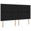 vidaXL LED Boxspringbett mit Kopfteil Schwarz 180 x 200 cm Stoff