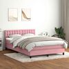 vidaXL Boxspringbett mit Matratze Rosa 160x220 cm Samt