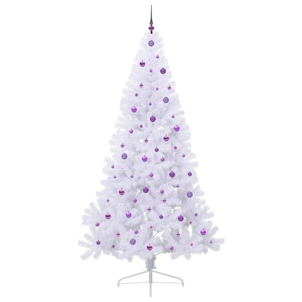 vidaXL Künstlicher Weihnachtsbaum Weiß 240 cm PVC und Stahl