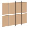 vidaXL 4-teiliger Raumteiler Beige 200 x 180 cm Stoff