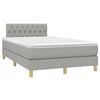 vidaXL Boxspringbett mit Matratze & LED Hellgrau 120x190 cm Stoff