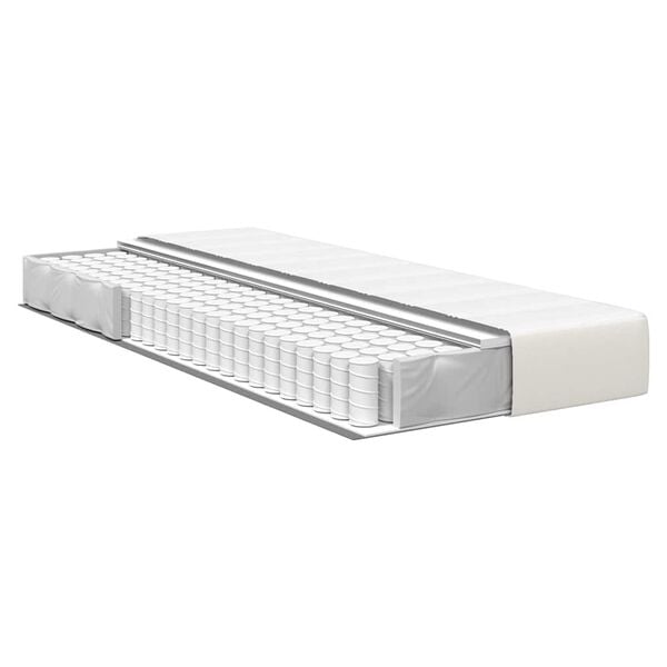 vidaXL Bettmatratze mit Matratze Creme 90 x 190 cm Stoff