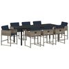 vidaXL Garten Essgruppe mit Kissen 9 pcs Grau Poly-Rattan