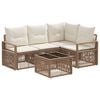 vidaXL Gartensofa-set 5 stk. Beige Poly-Rattan