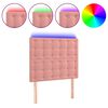 vidaXL LED Kopfteil Rosa 80x5x118/128 cm Samt