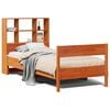 vidaXL Massivholzbett mit Regal ohne Matratze Wachsbraun 75x190 cm