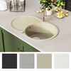 vidaXL Granitspüle Einzelbecken Oval Beige