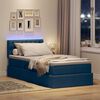 vidaXL Bett mit Stauraum und LED mit Matratze Blau 90 x 200 cm Stoff