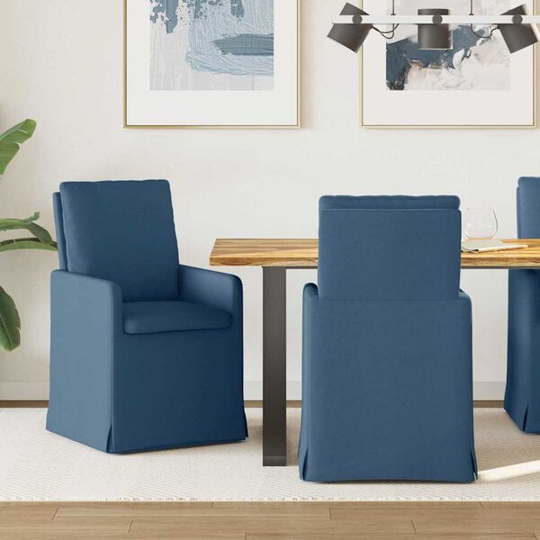 vidaXL Esszimmerst&uuml;hle 2 pcs Blau 57 x 67 x 98 cm Stoff