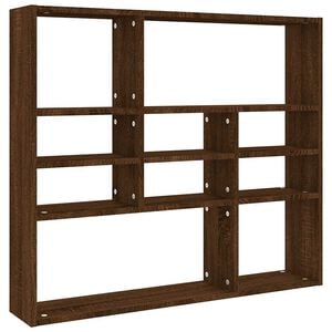 vidaXL Wandregal Braun Eichen-Optik 90x16x78 cm Holzwerkstoff