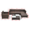 vidaXL 6-tlg. Garten-Lounge-Set mit Kissen Poly Rattan Braun