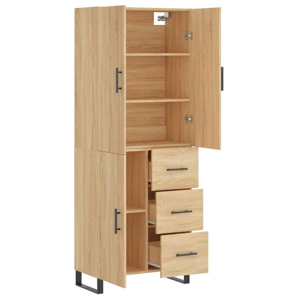 vidaXL Highboard Sonoma-Eiche 69,5x34x180 cm Holzwerkstoff