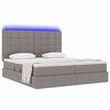 vidaXL Bett mit LED-Lichtleisten mit Kopfteil Taupe 200 x 200 cm Stoff
