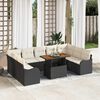 vidaXL Garten-Sofa-Set mit Speicher 10 pcs Schwarz Poly Rattan