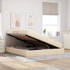 vidaXL Aufbewahrungsbett mit Matratze Creme 160 x 200 cm Polyester