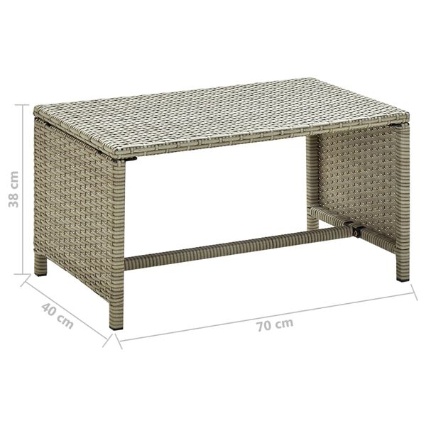 vidaXL Couchtisch Beige 70&times;40&times;38 cm Poly Rattan