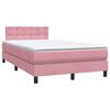 vidaXL Boxspringbett mit Matratze Rosa 120x220 cm Samt