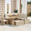 vidaXL Gartensofa-set mit Kissen mit Speicher 8 pcs Beige Poly Rattan