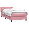 vidaXL Boxspringbett mit Matratze Rosa 100x220 cm Samt