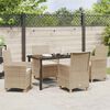 vidaXL Garten Essgruppe 5 pcs Beige Poly-Rattan