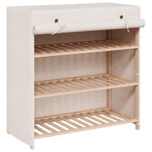 vidaXL Schuhschrank mit Abdeckung Wei&szlig; 79 x 40 x 80 cm Stoff