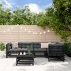 vidaXL 6-tlg. Garten-Lounge-Set mit Kissen Schwarz Massivholz