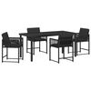 vidaXL Garten Essgruppe 5 pcs Schwarz Poly-Rattan