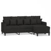 vidaXL 3-Sitzer-Sofa mit Hocker Schwarz 180 cm Stoff