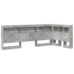 vidaXL Aufbewahrungskopfteil mit Regal Beton Grau 80 cm Holzwerkstoff