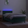 vidaXL Boxspringbett mit Matratze & LED Dunkelgr&uuml;n 100x200 cm Samt