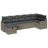 vidaXL Sofa Set mit Kissen mit Speicher 7 pcs Grau Poly-Rattan
