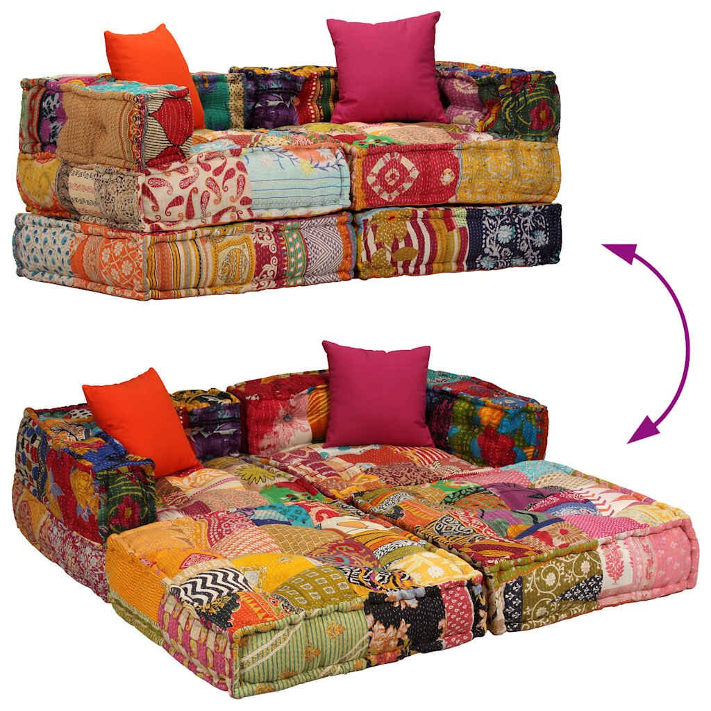 Divano Componibile Modulare VidaXL Pouf Modulare Posti Con