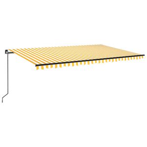 vidaXL Markise Manuell Einziehbar 500x300 cm Gelb und Wei&szlig;