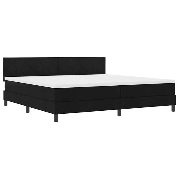 vidaXL Boxspringbett mit Matratze mit LED Schwarz 200 x 200 cm Stoff