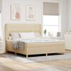 vidaXL Boxspringbett mit Matratze Creme 200 x 180 cm Stoff