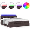 vidaXL Ottoman-Bett mit Matratzen & LEDs Dunkelbraun 180x200 cm Stoff