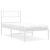 vidaXL Bettgestell mit Kopfteil Metall Wei&szlig; 90x190 cm