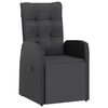 vidaXL 7-tlg. Garten-Essgruppe mit Kissen Schwarz Poly Rattan