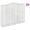 vidaXL Gabionen mit Hochbogen 2 Stk 300x50x220/240cm Verzinktes Eisen