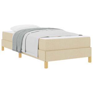 vidaXL Boxspringbett mit Matratze Creme 90 x 190 cm Stoff