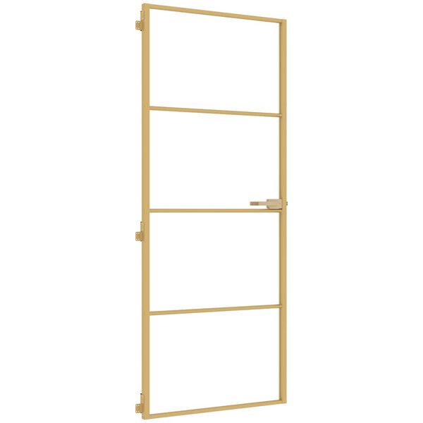 vidaXL Innent&uuml;r Schlank Golden 83x201,5 cm Hartglas und Aluminium