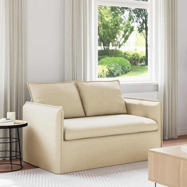 vidaXL Sofa Creme Gesamtabmessungen: 156 x 82 x 85 cm (B x T x H) Samt