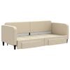 vidaXL Tagesbett Ausziehbar mit Schubladen Creme 80x200 cm Stoff