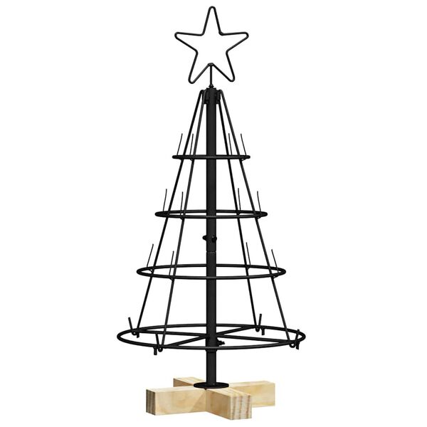 vidaXL Weihnachtsdeko mit St&auml;nder Schwarz 60 cm Stahl