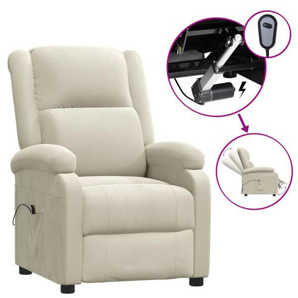 vidaXL Relaxsessel Elektrisch Creme Samt