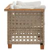vidaXL Garten-Ecksofas mit Kissen 2 Stk. Beige Poly Rattan