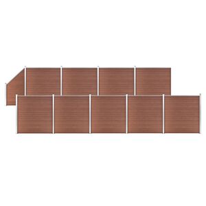 vidaXL WPC Zaun-Set 9 Quadrate + 1 Schräge 1657x186 cm Braun