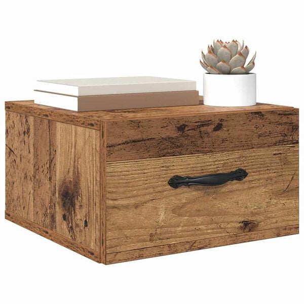 vidaXL Nachttisch mit Schubladen Altholz 35 x 35 x 20 cm Holzwerkstoff