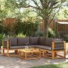 vidaXL 6-tlg. Gartensofa-Set mit Kissen Holz Akazie & Seil