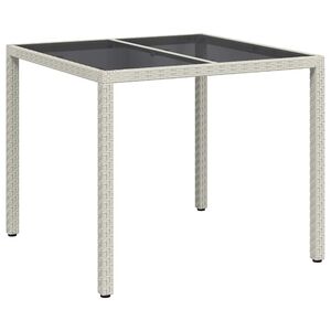 vidaXL Gartentisch Wei&szlig; 90 x 90 x 75 cm Poly-Rattan